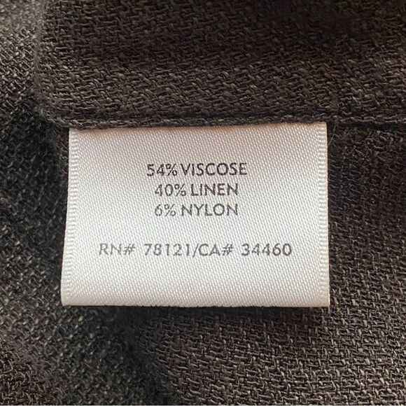 Eileen Fisher Chocolate Linen Blend Cardigan Size Medium - Picture 10 of 13